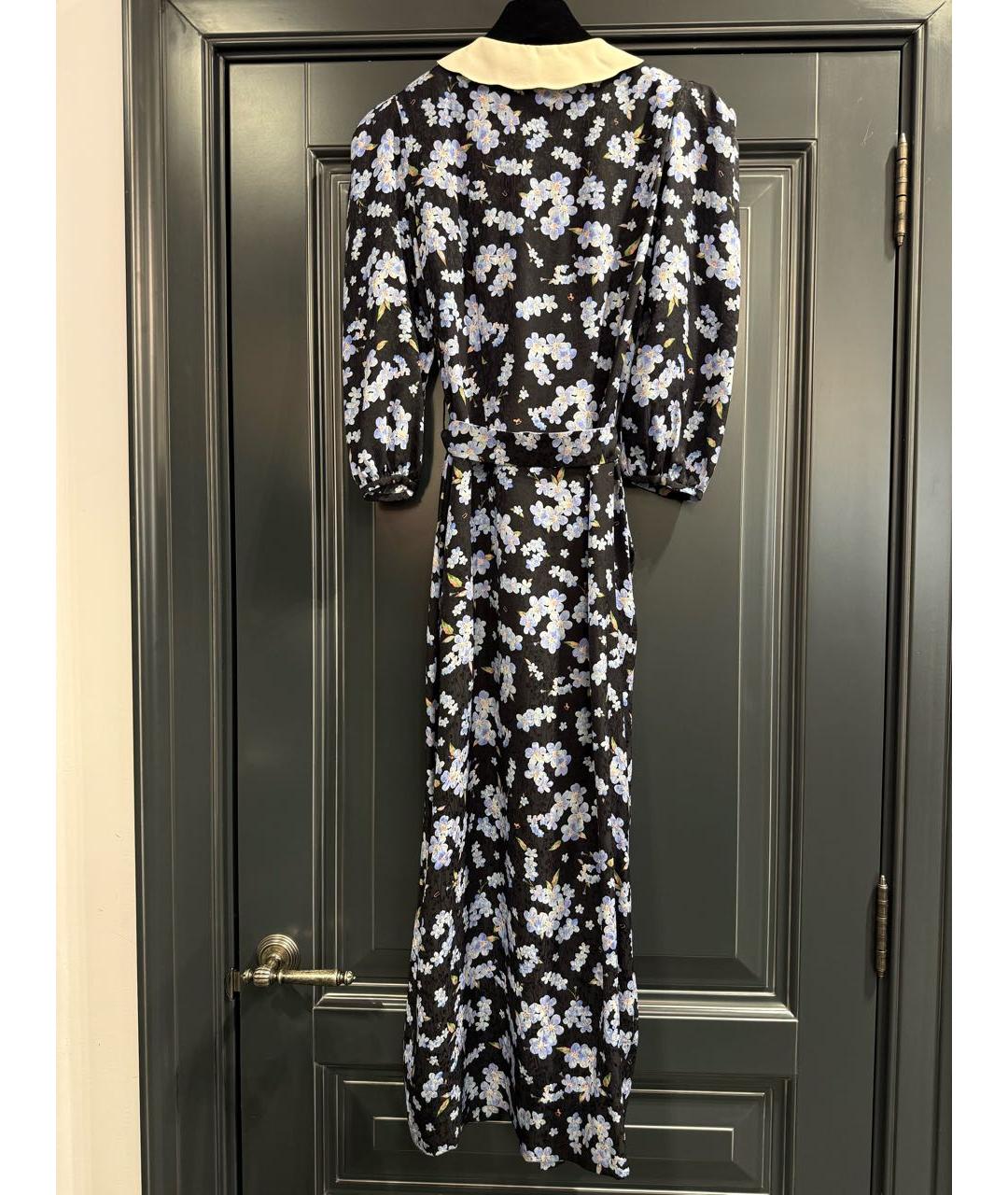 ULYANA SERGEENKO Черное шелковое повседневное платье, фото 3