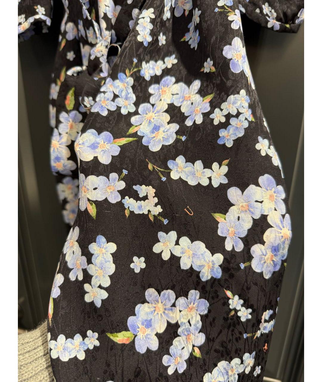 ULYANA SERGEENKO Черное шелковое повседневное платье, фото 4