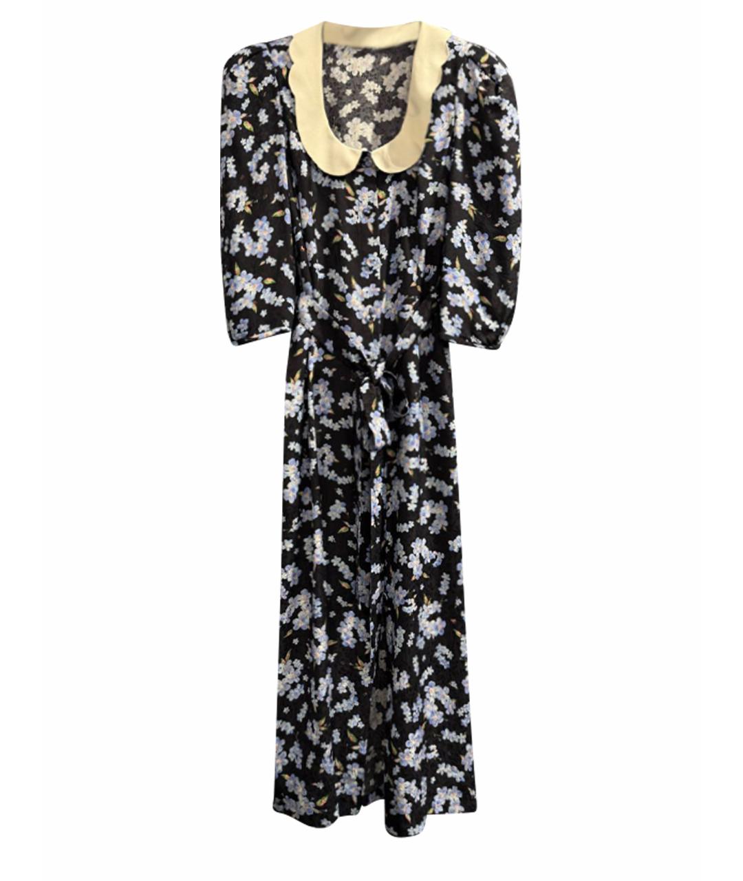 ULYANA SERGEENKO Черное шелковое повседневное платье, фото 1