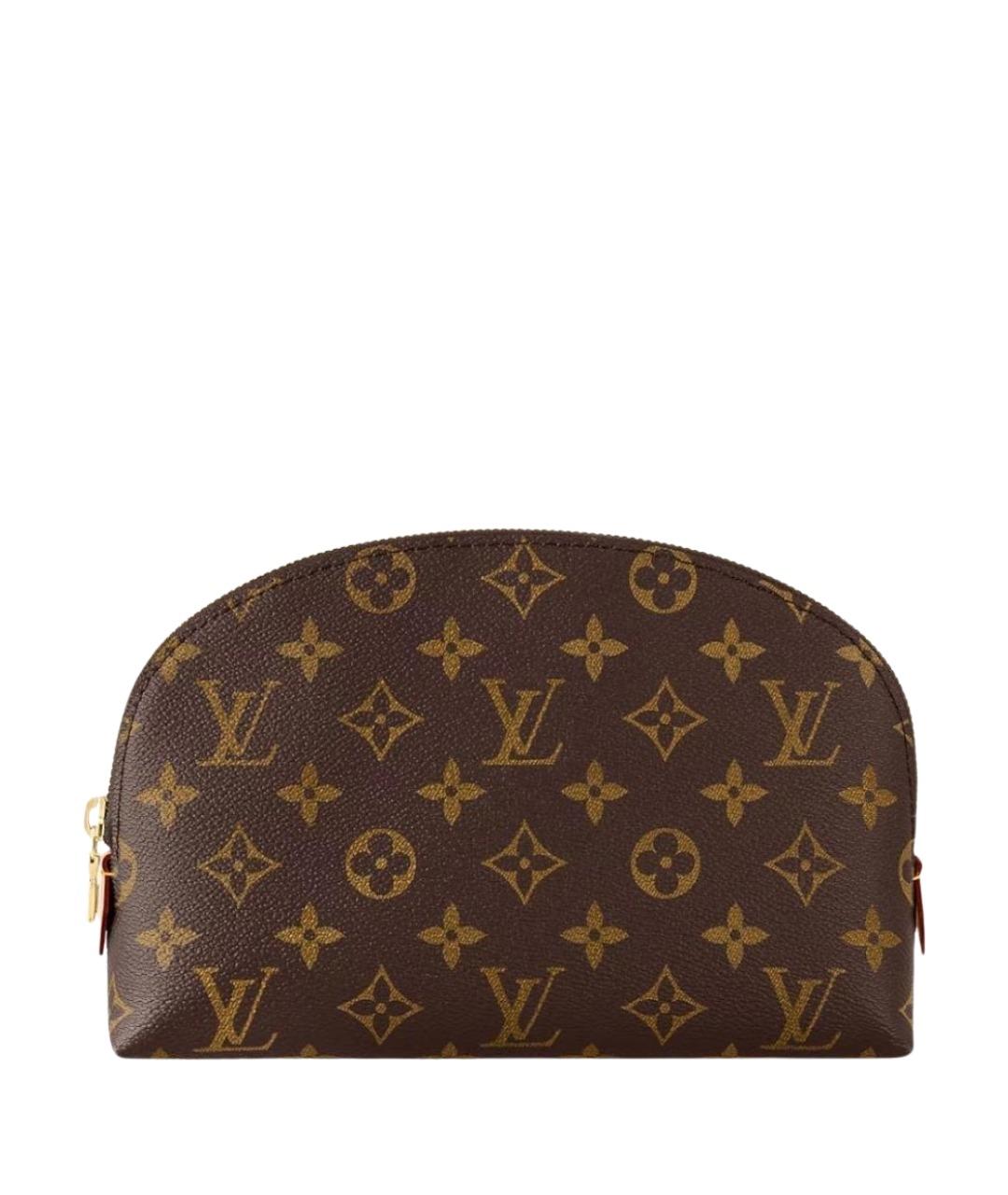 LOUIS VUITTON Коричневая кожаная косметичка, фото 1