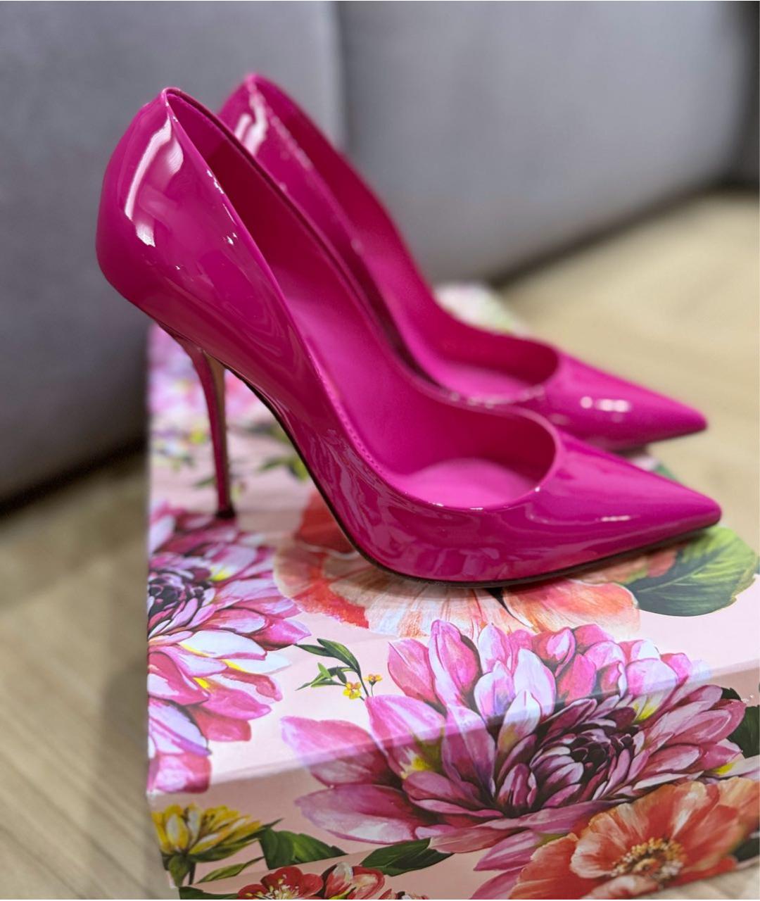 DOLCE&GABBANA Фуксия туфли из лакированной кожи, фото 9