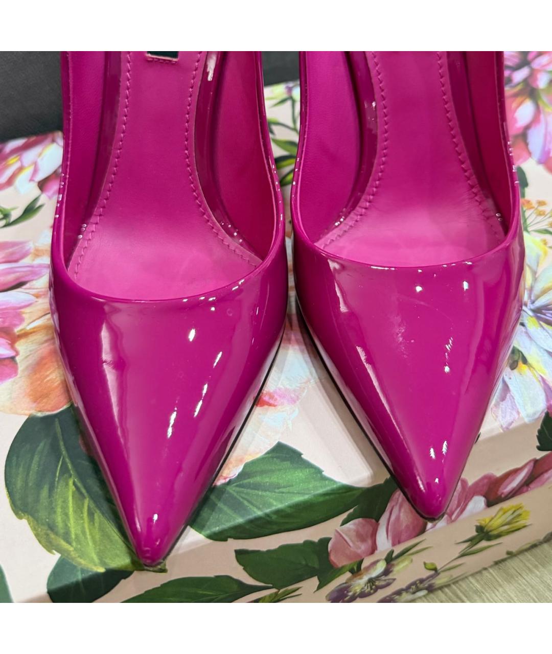 DOLCE&GABBANA Фуксия туфли из лакированной кожи, фото 7