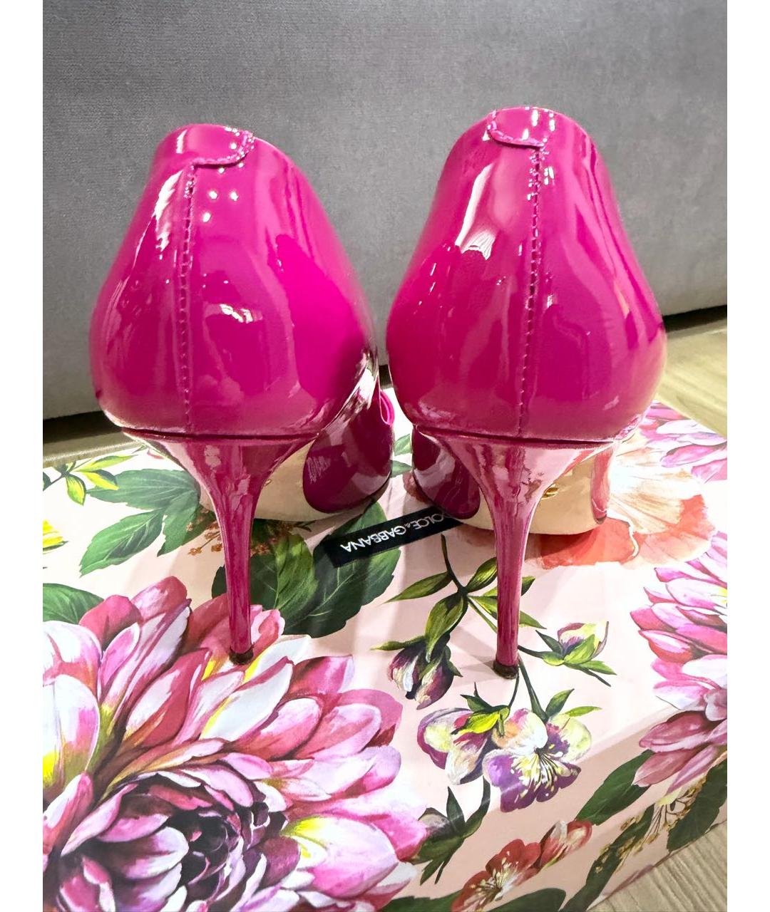 DOLCE&GABBANA Фуксия туфли из лакированной кожи, фото 4