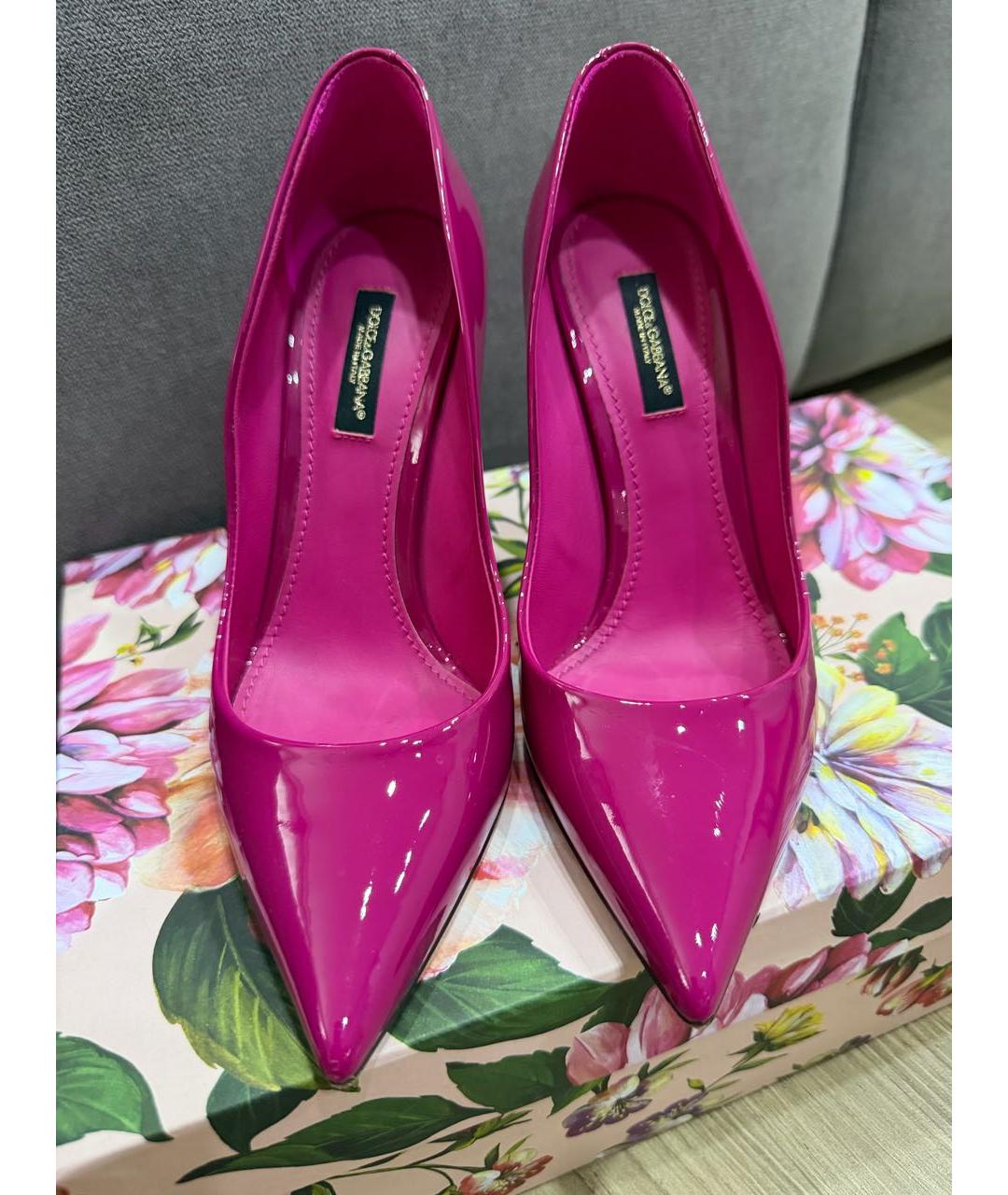 DOLCE&GABBANA Фуксия туфли из лакированной кожи, фото 2