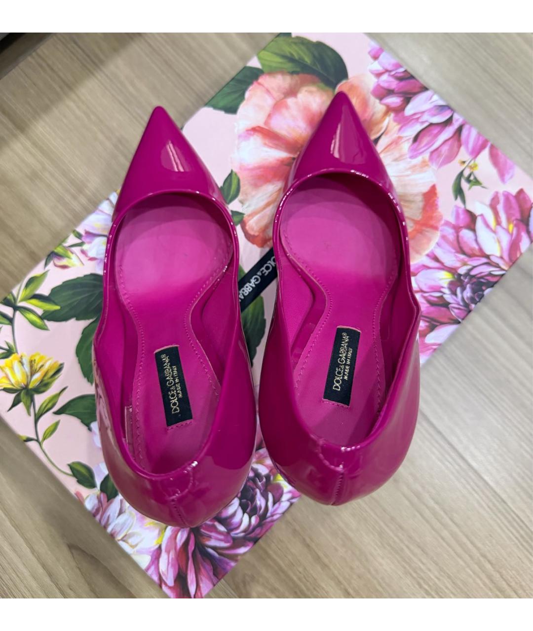 DOLCE&GABBANA Фуксия туфли из лакированной кожи, фото 3