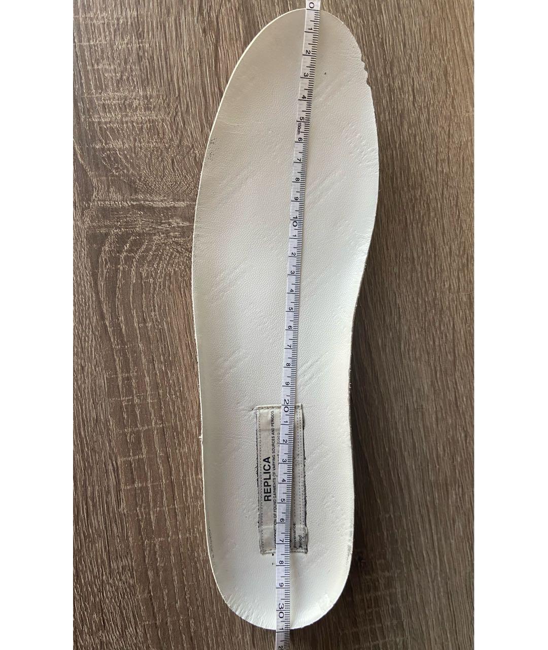 MAISON MARGIELA Белые кожаные низкие кроссовки / кеды, фото 6