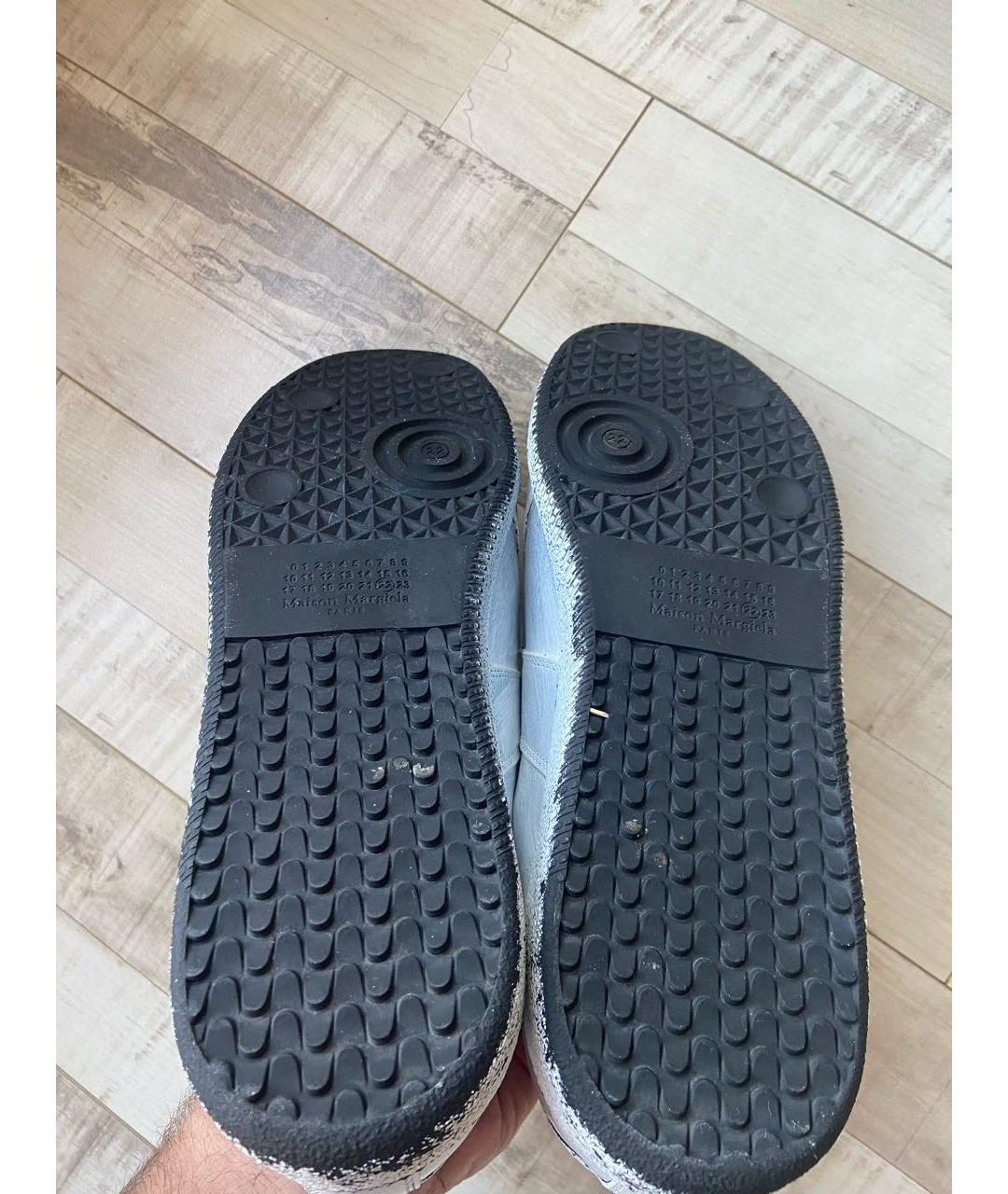 MAISON MARGIELA Белые кожаные низкие кроссовки / кеды, фото 5