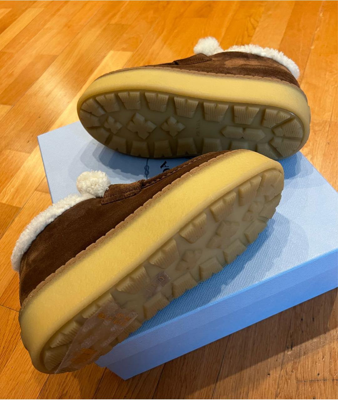 PRADA Коричневые замшевые ботинки, фото 8