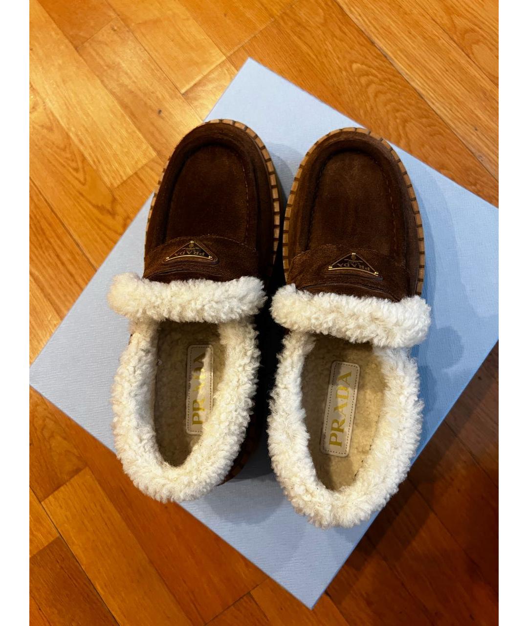 PRADA Коричневые замшевые ботинки, фото 3