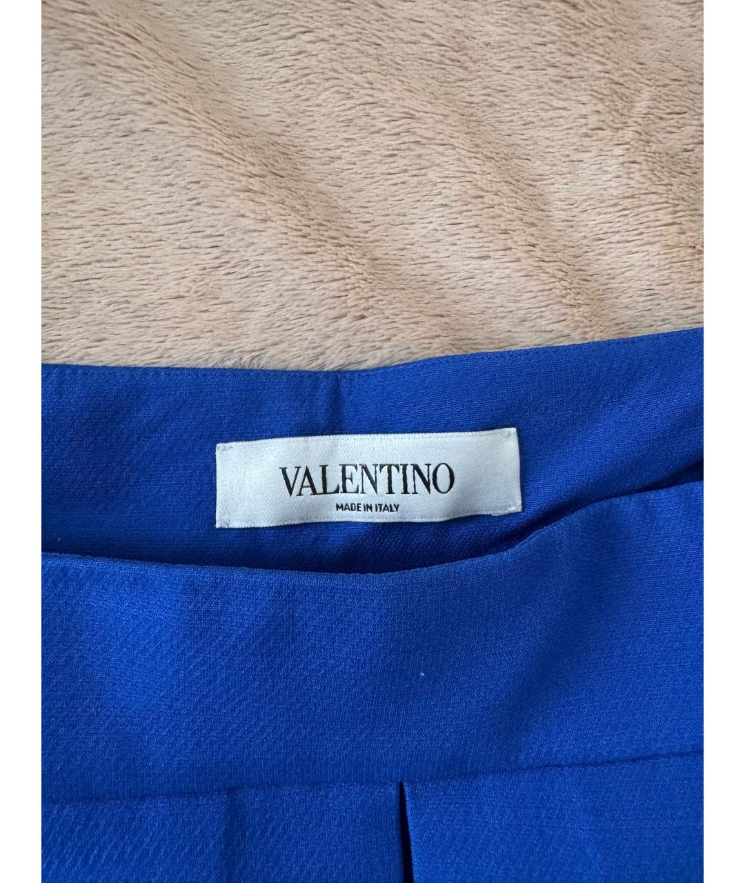 VALENTINO Синяя шелковая юбка миди, фото 3