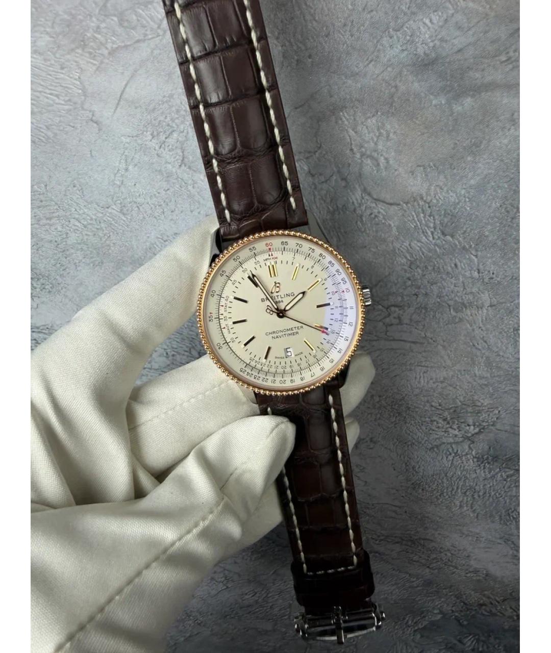 BREITLING Коричневые часы из розового золота, фото 2