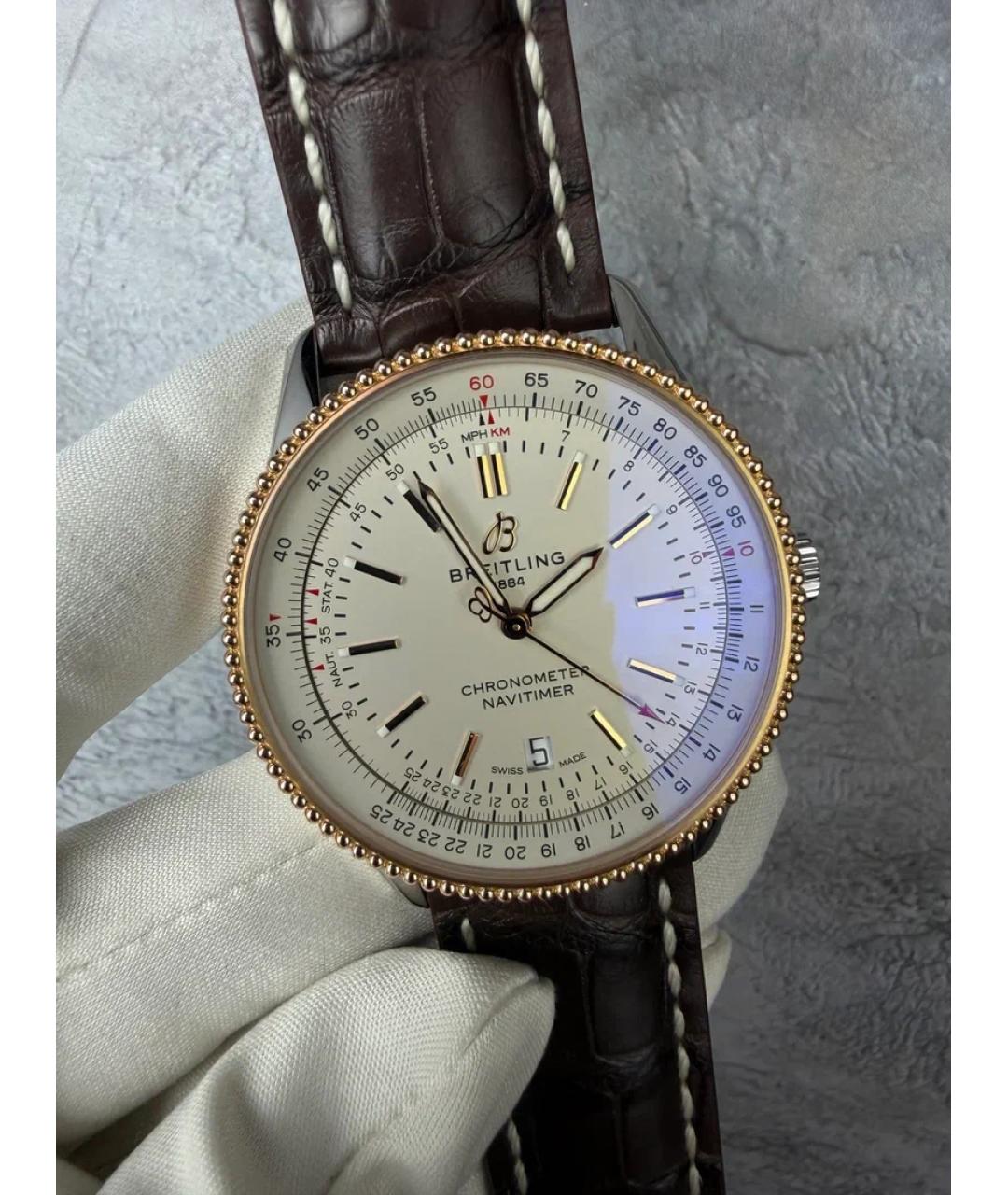 BREITLING Коричневые часы из розового золота, фото 3