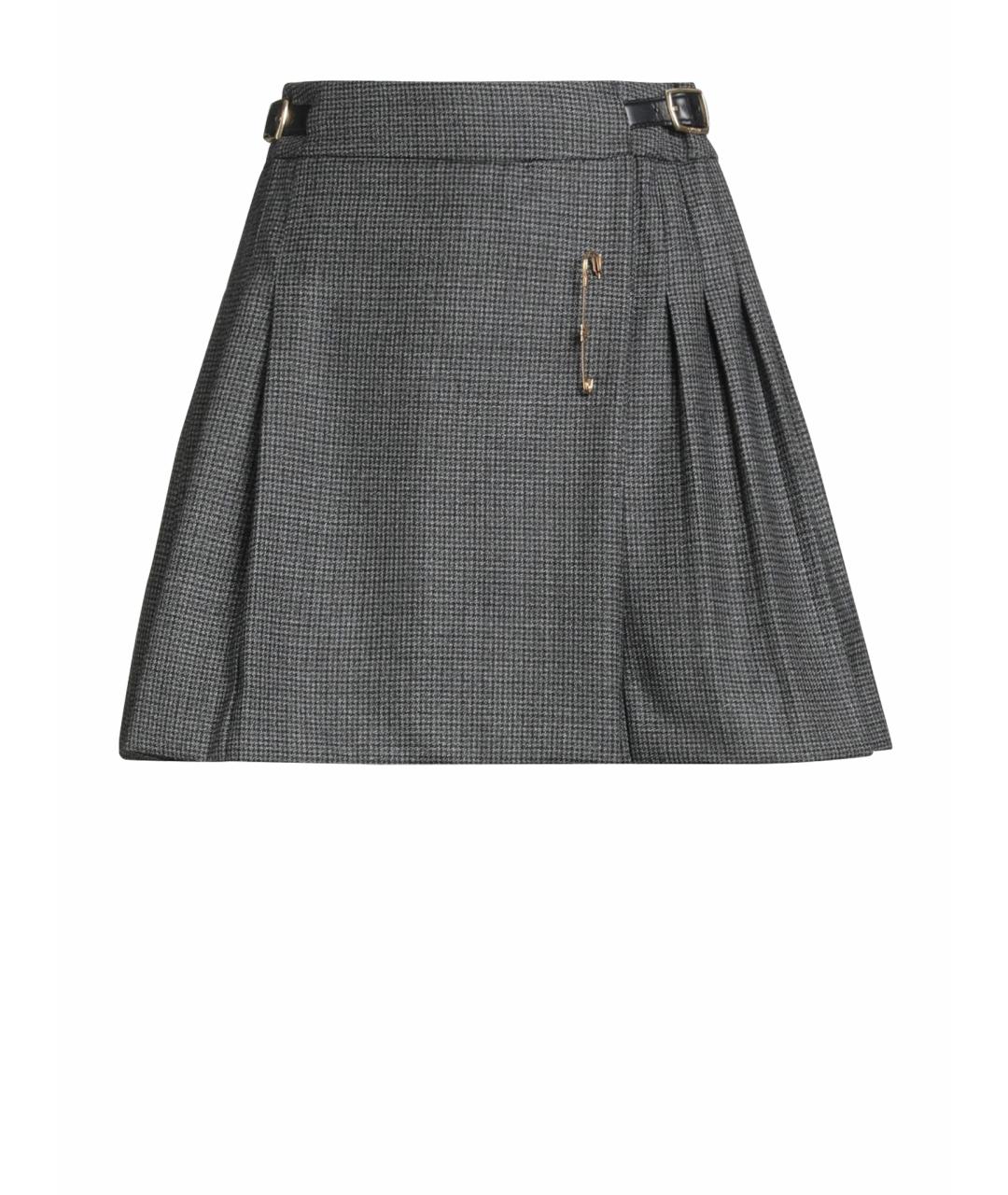 CELINE Серая шерстяная юбка мини, фото 1