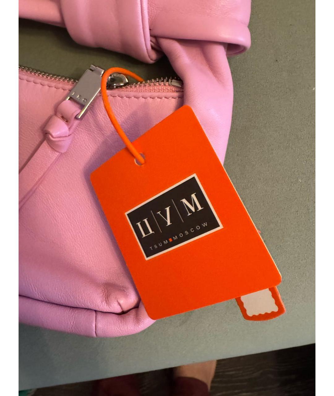 IRO Розовая кожаная сумка с короткими ручками, фото 5