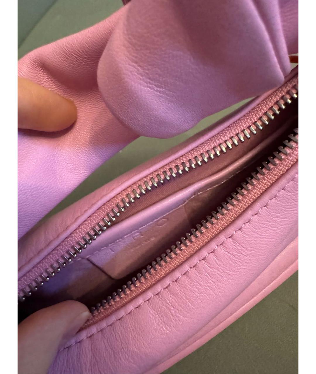 IRO Розовая кожаная сумка с короткими ручками, фото 4