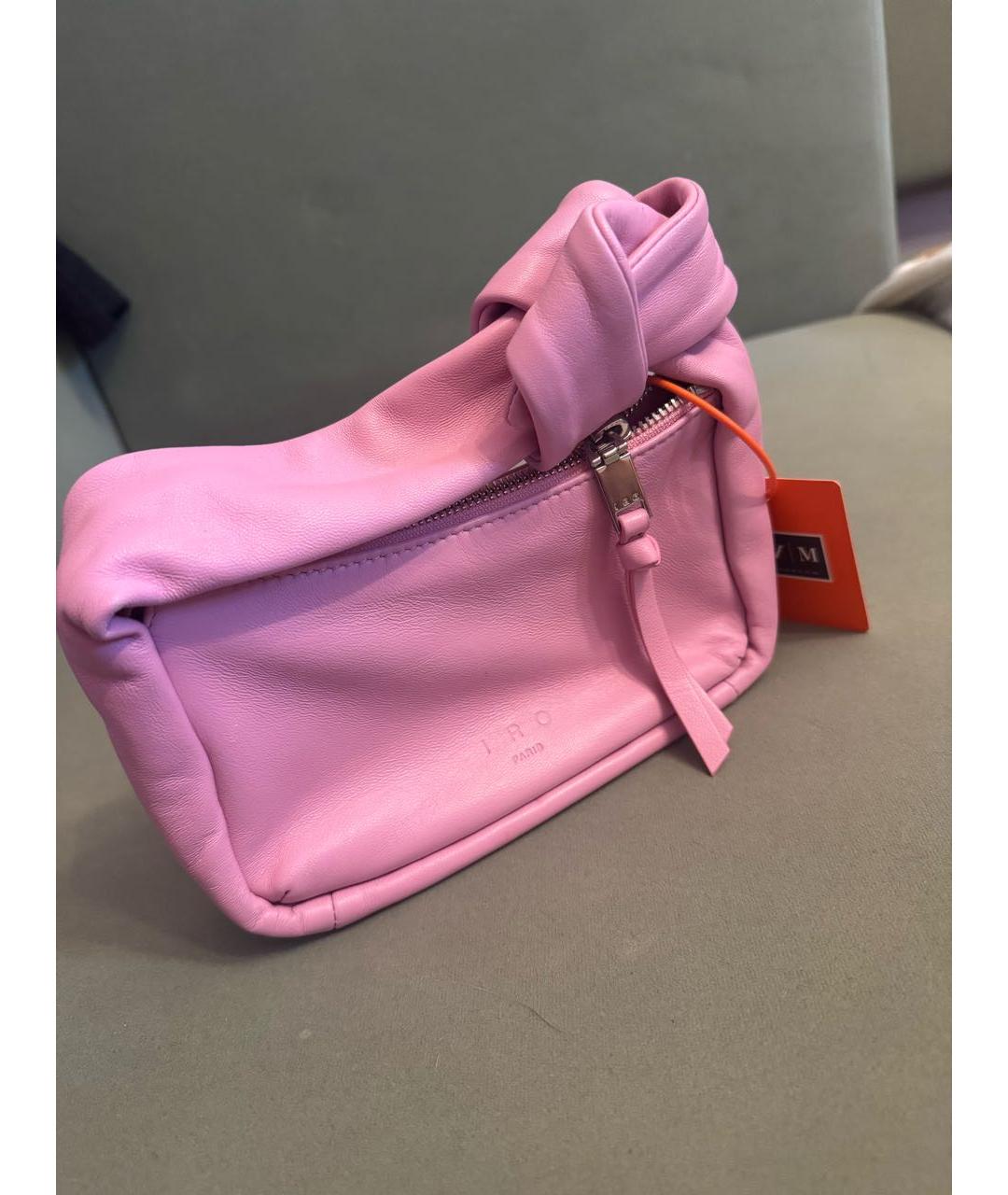 IRO Розовая кожаная сумка с короткими ручками, фото 2