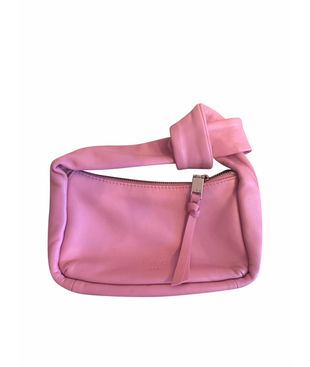IRO Розовая кожаная сумка с короткими ручками, фото 1