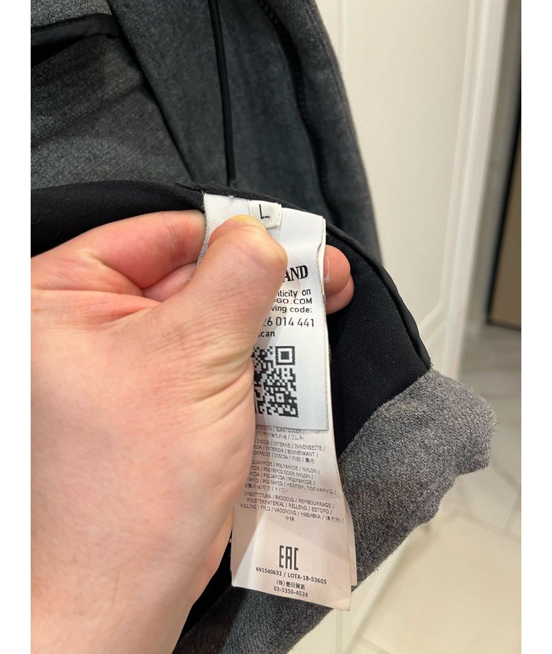 STONE ISLAND Серое шерстяное пальто, фото 7