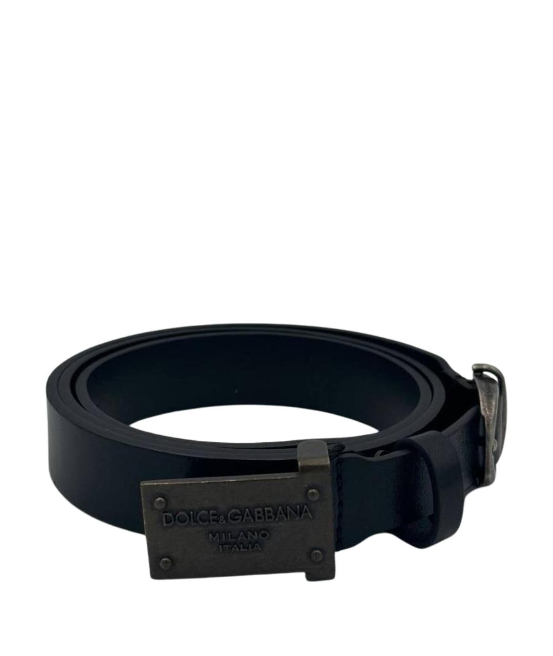 DOLCE&GABBANA Черный кожаный ремень, фото 1