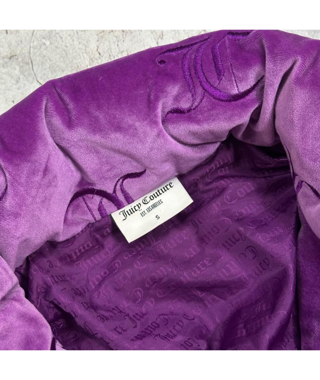 JUICY COUTURE Фиолетовый велюровый пуховик, фото 3