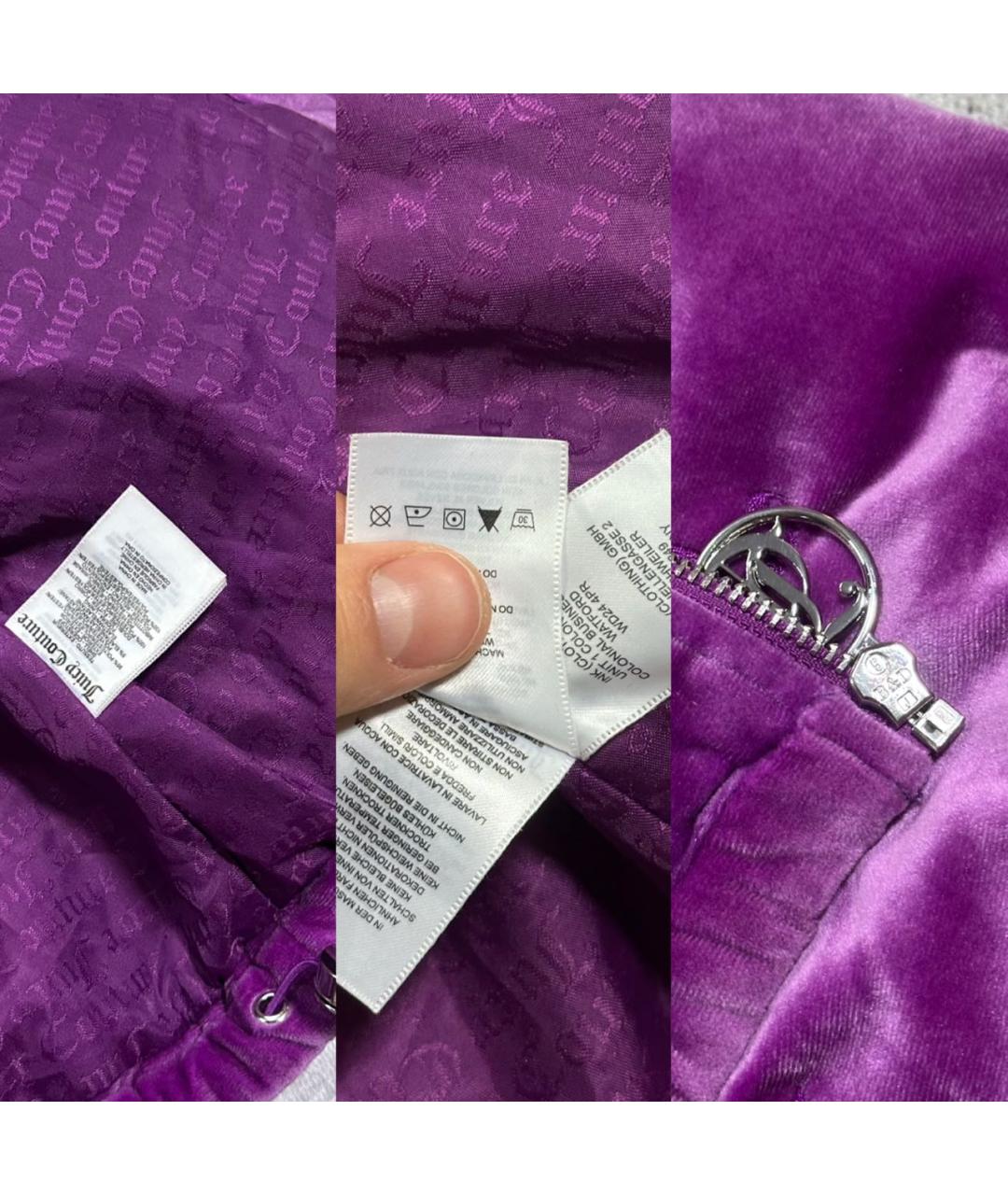 JUICY COUTURE Фиолетовый велюровый пуховик, фото 6