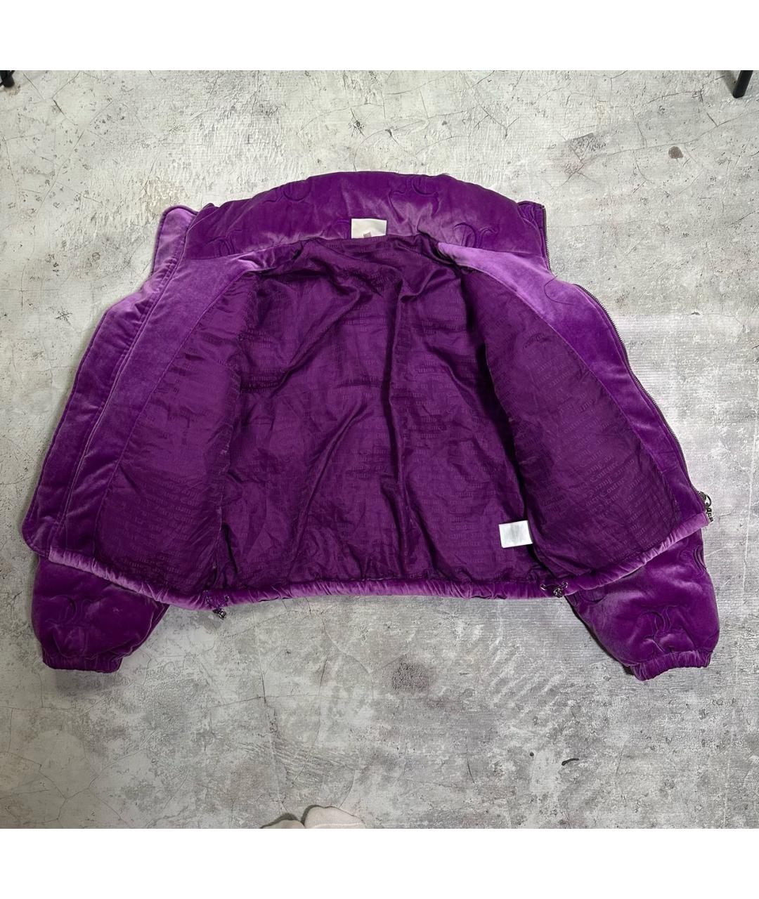 JUICY COUTURE Фиолетовый велюровый пуховик, фото 8
