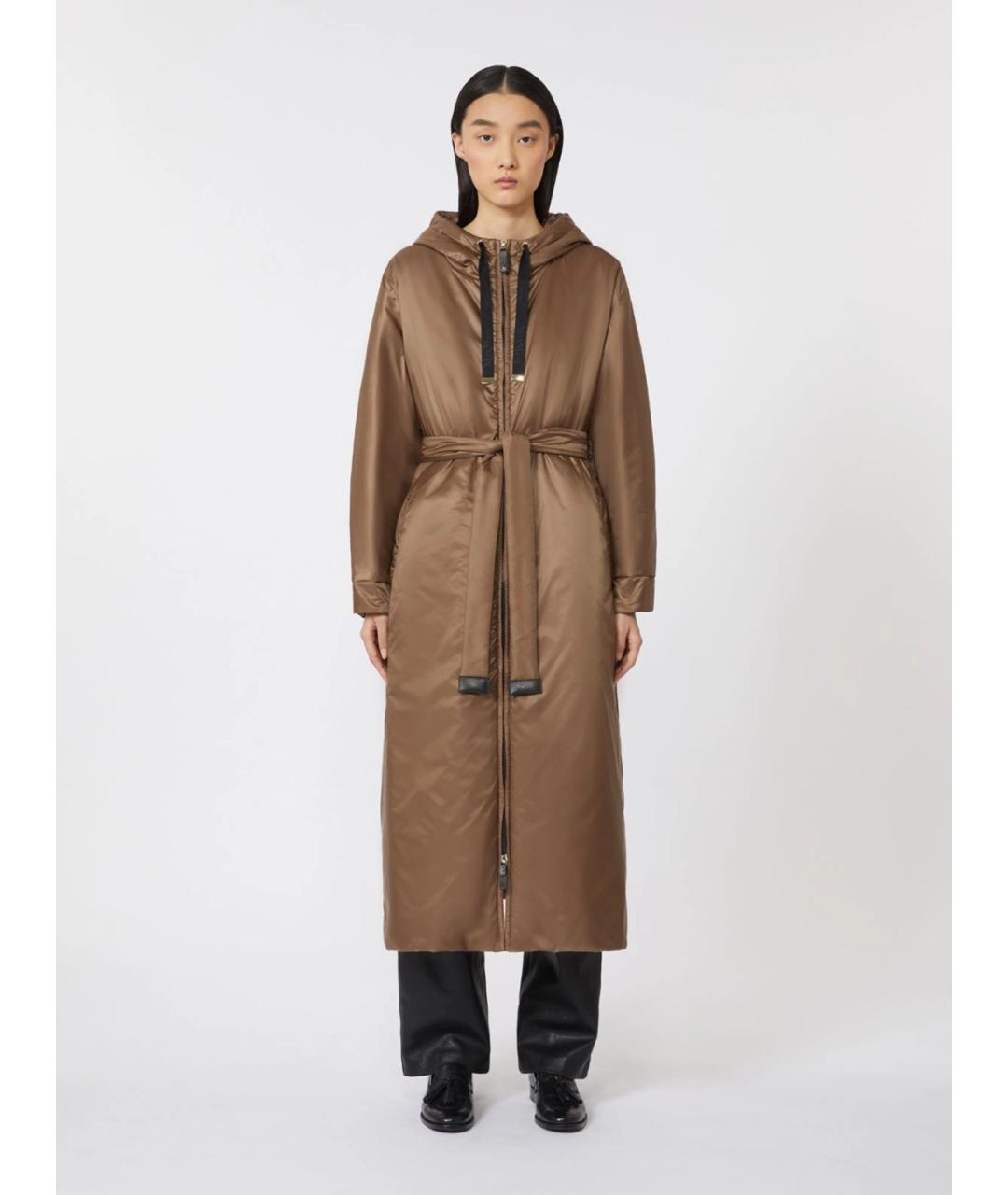 MAX MARA THE CUBE Коричневый полиэстеровый пуховик, фото 3