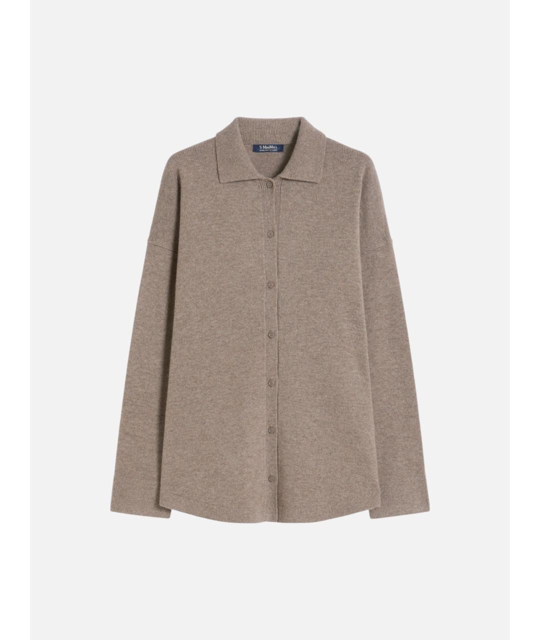 'S MAX MARA Коричневый шерстяной кардиган, фото 3