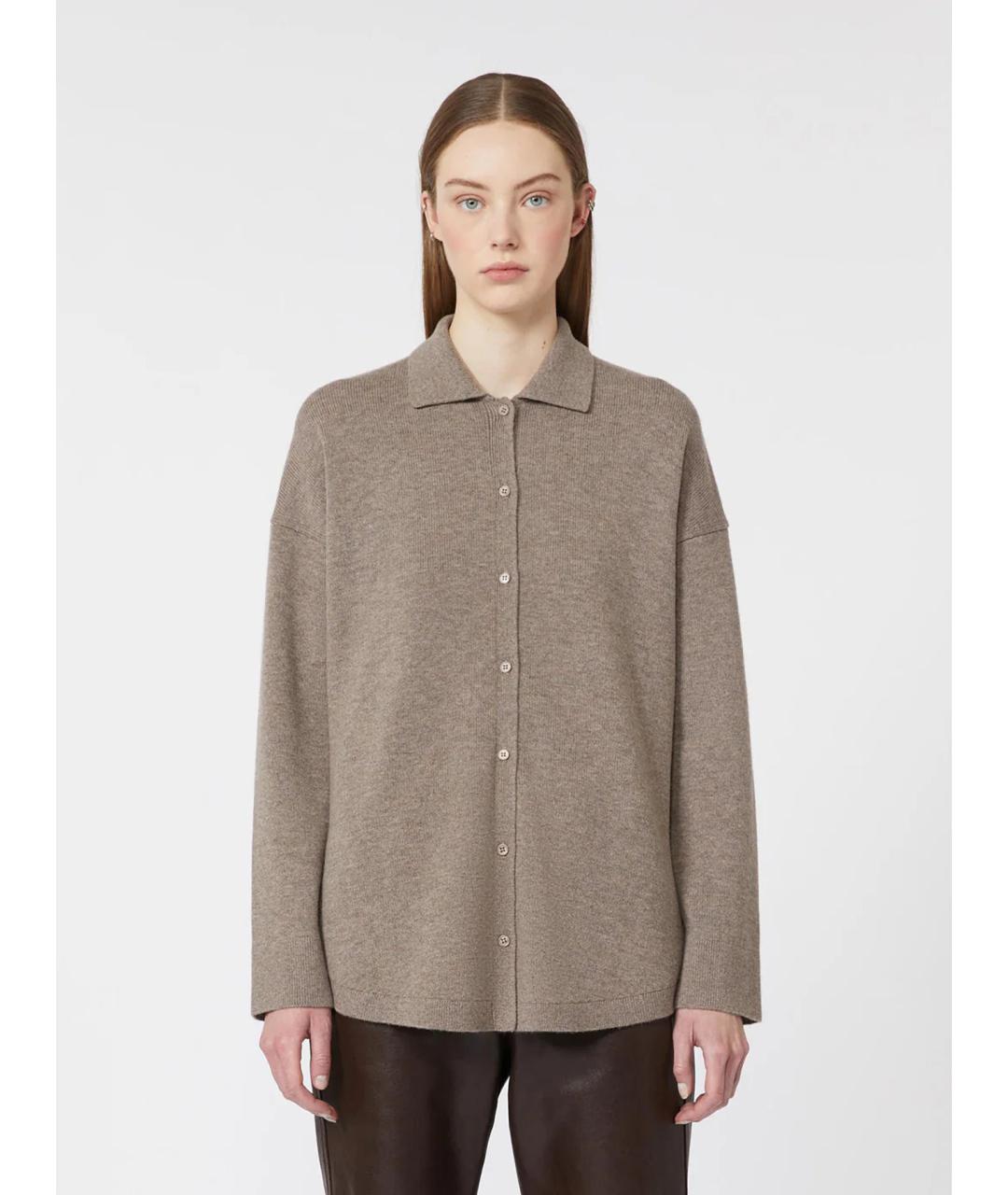 'S MAX MARA Коричневый шерстяной кардиган, фото 2