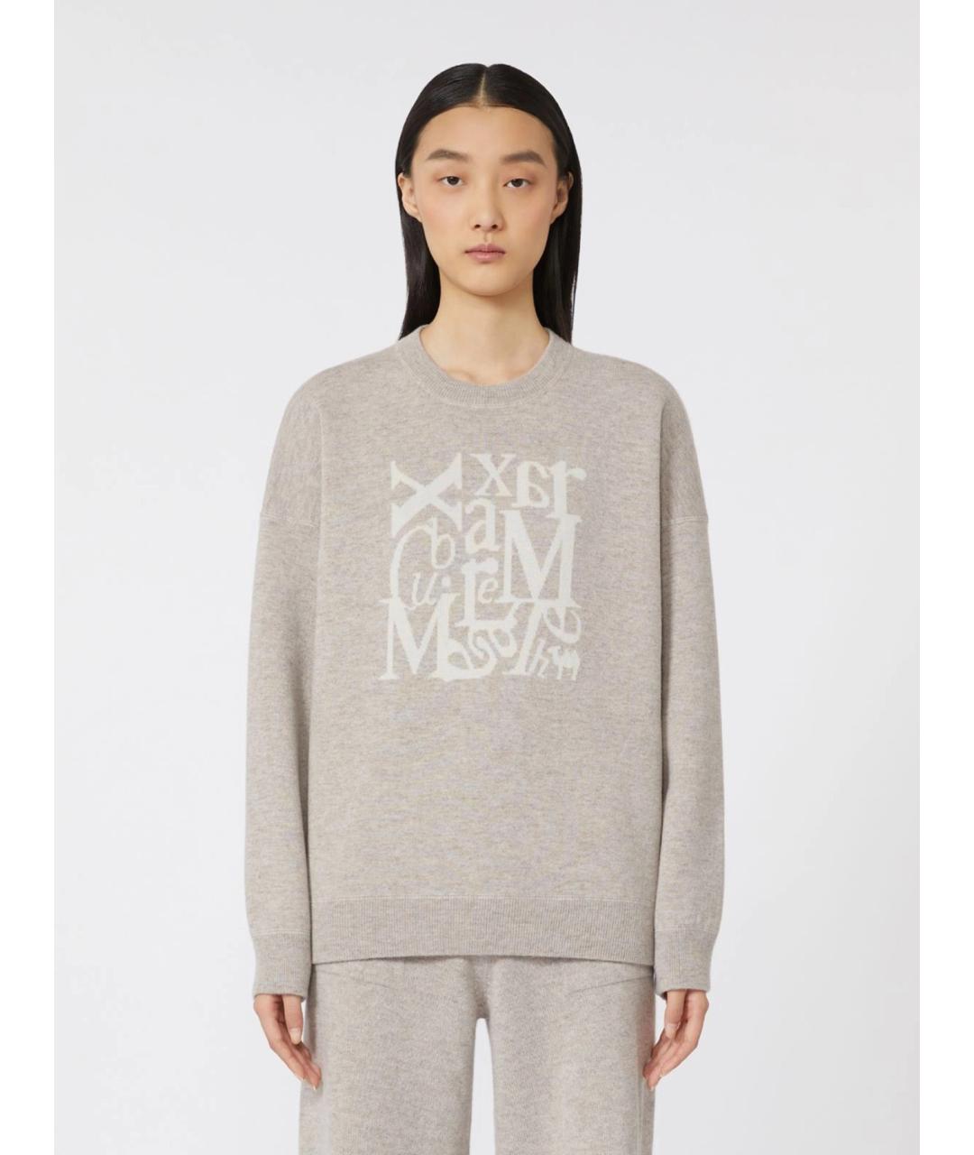 'S MAX MARA Бежевый шерстяной джемпер / свитер, фото 3