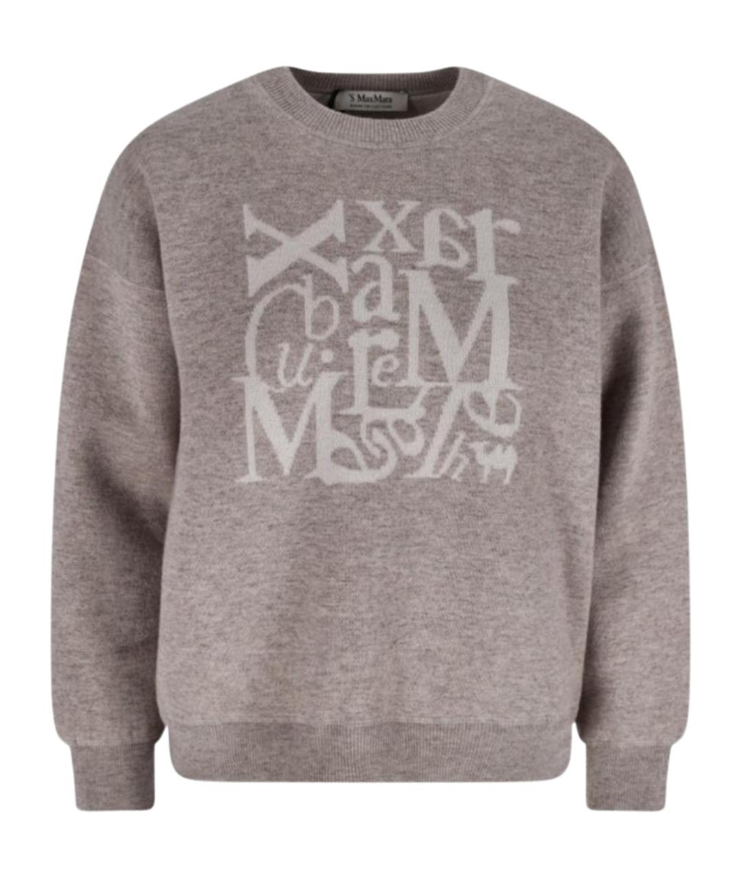 'S MAX MARA Серый шерстяной джемпер / свитер, фото 1