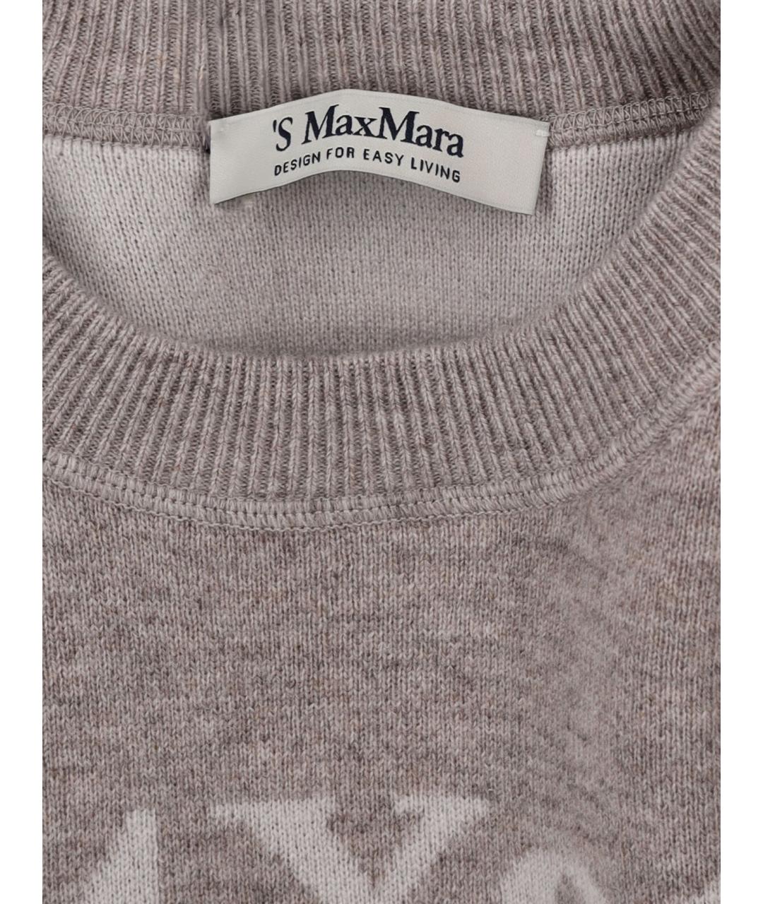 'S MAX MARA Серый шерстяной джемпер / свитер, фото 3