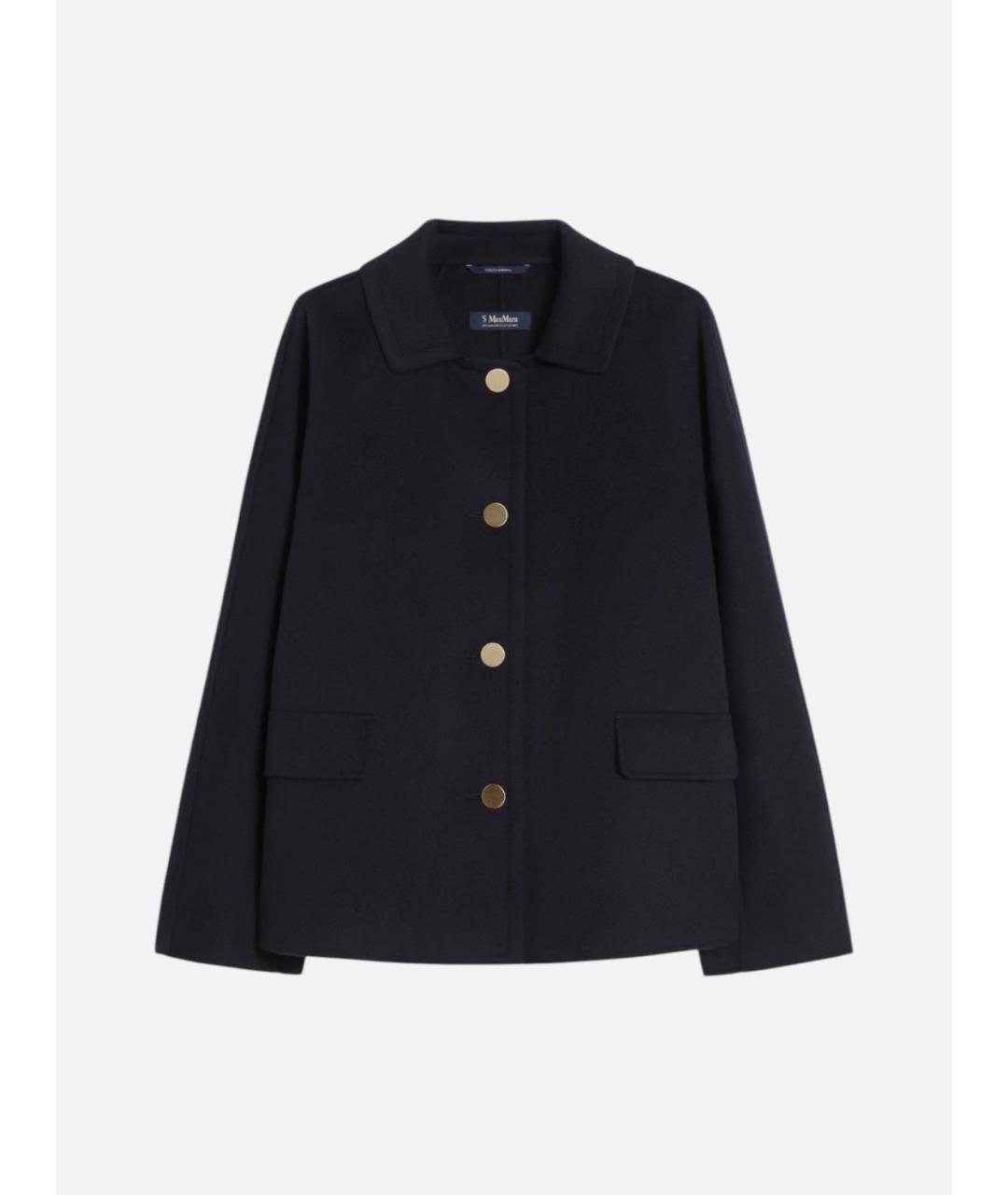 'S MAX MARA Темно-синее шерстяное пальто, фото 6