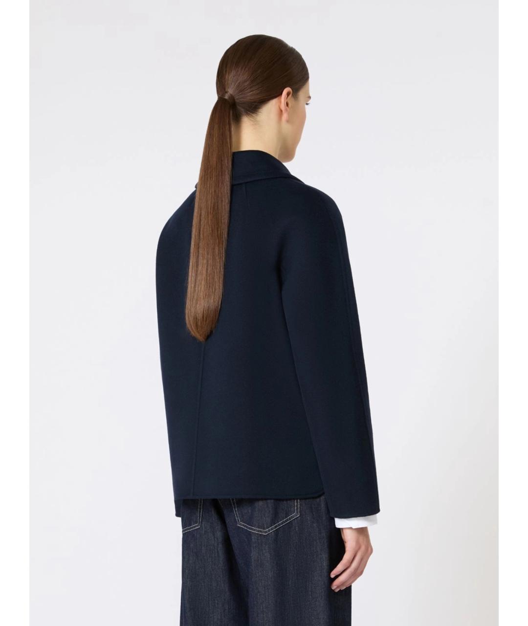 'S MAX MARA Темно-синее шерстяное пальто, фото 4