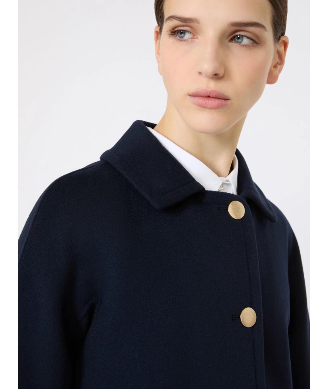 'S MAX MARA Темно-синее шерстяное пальто, фото 5