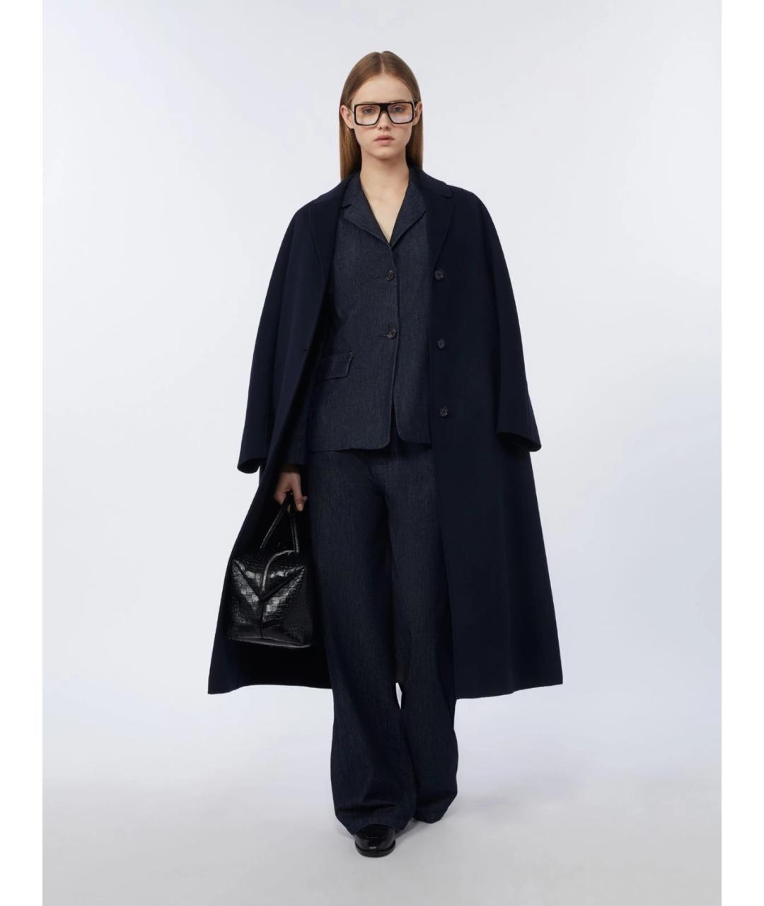 'S MAX MARA Темно-синий хлопковый жакет/пиджак, фото 2