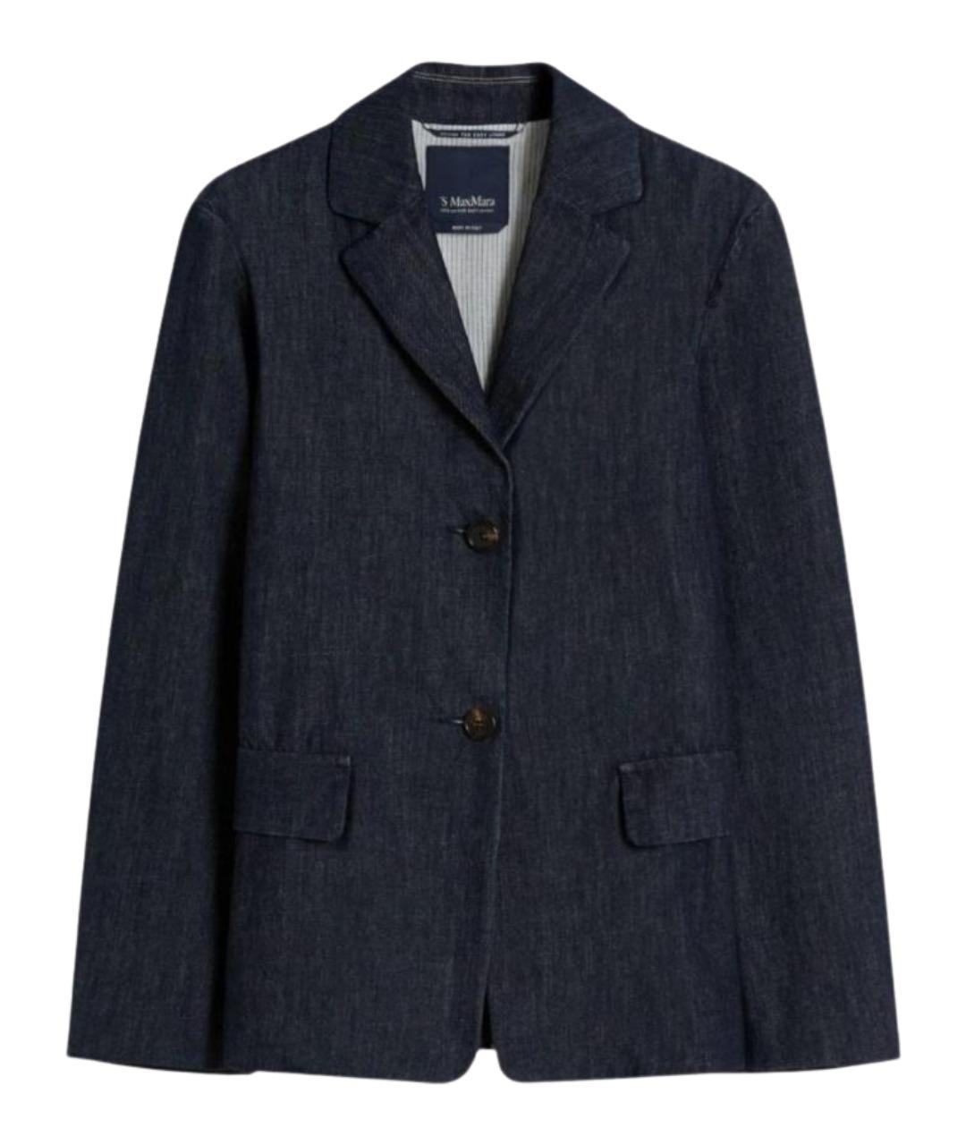 'S MAX MARA Темно-синий хлопковый жакет/пиджак, фото 1