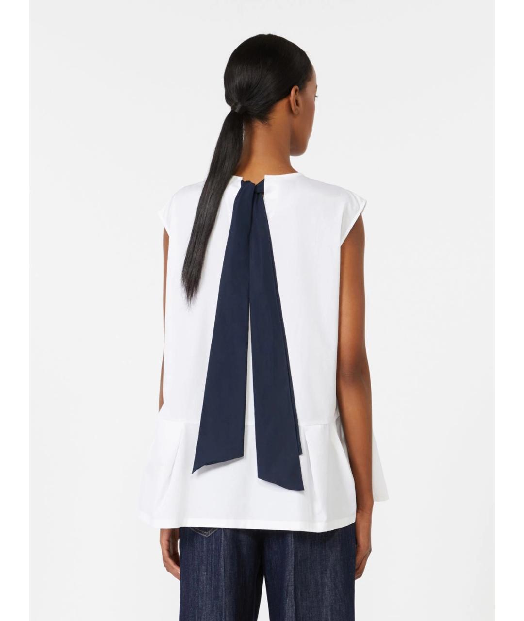 'S MAX MARA Белая хлопковая блузы, фото 4
