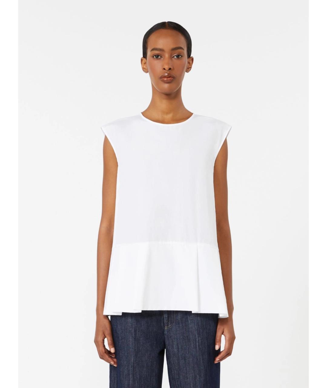 'S MAX MARA Белая хлопковая блузы, фото 3