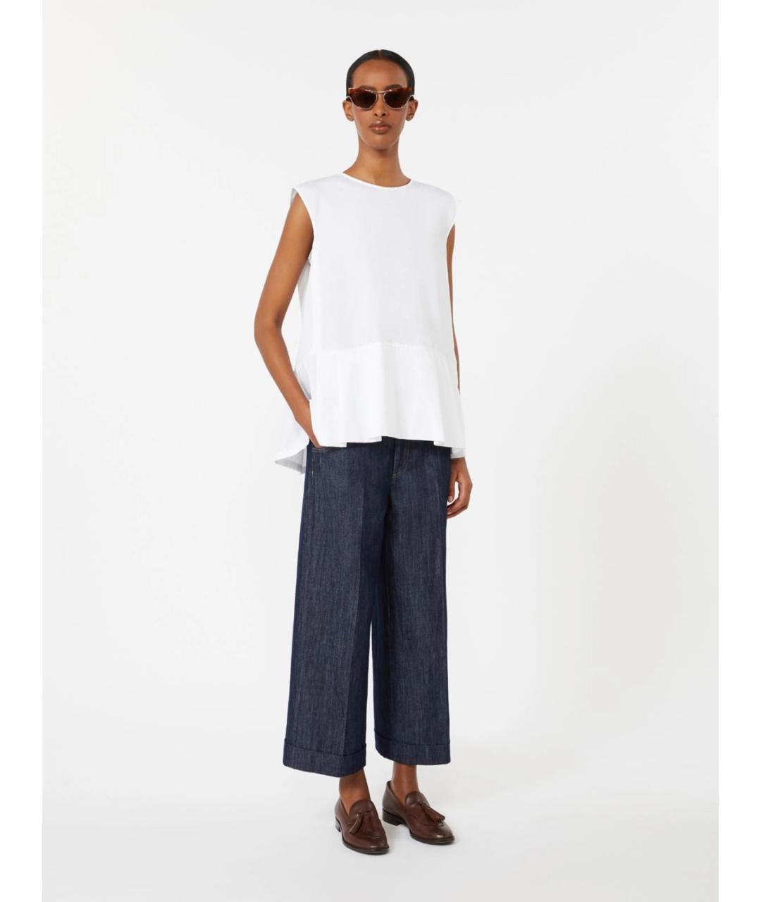 'S MAX MARA Белая хлопковая блузы, фото 2