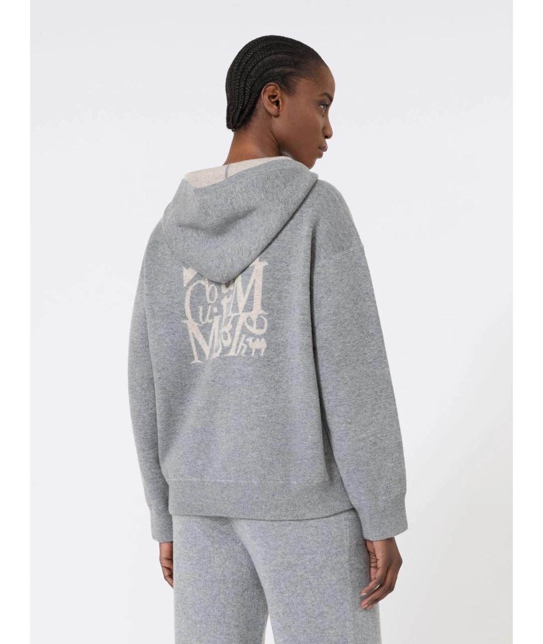 'S MAX MARA Серый шерстяной кардиган, фото 4