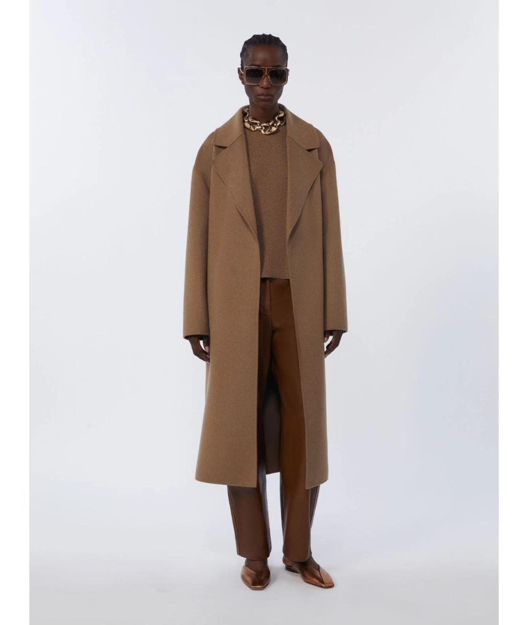 'S MAX MARA Коричневый шерстяной джемпер / свитер, фото 2