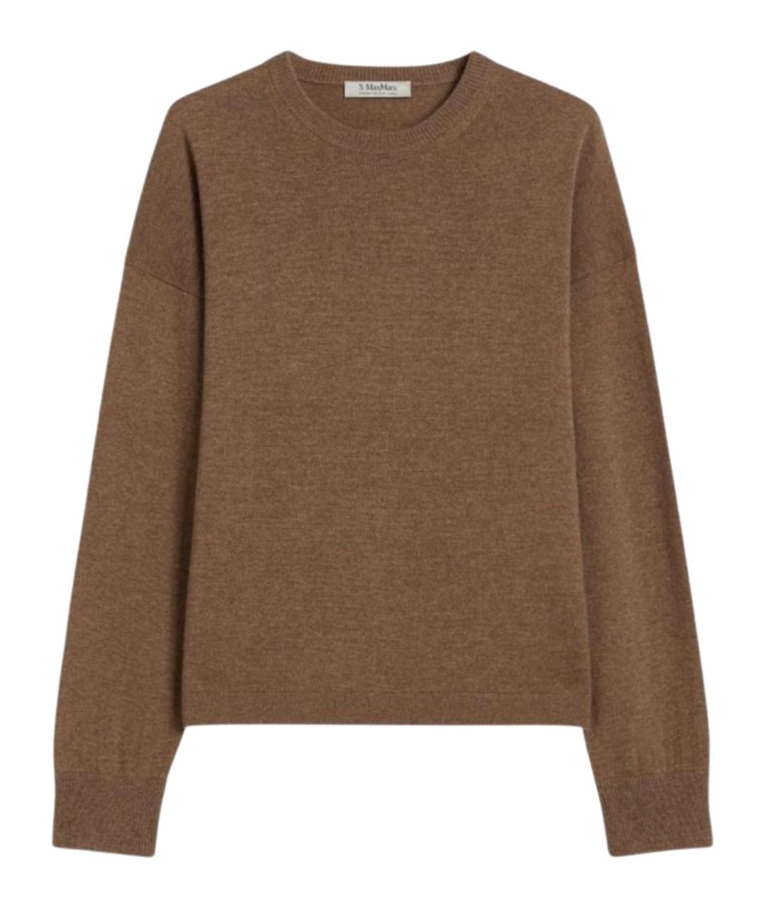 'S MAX MARA Коричневый шерстяной джемпер / свитер, фото 1