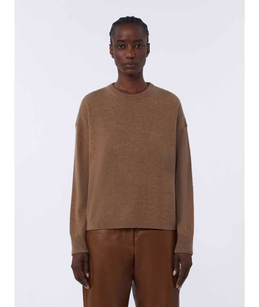 'S MAX MARA Коричневый шерстяной джемпер / свитер, фото 3