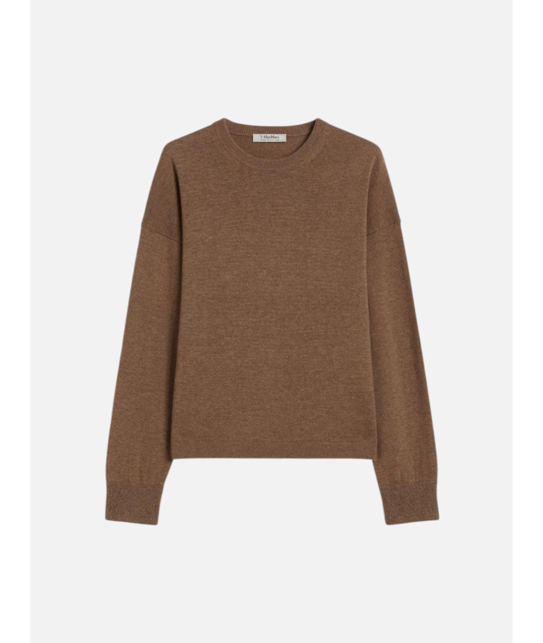 'S MAX MARA Коричневый шерстяной джемпер / свитер, фото 5