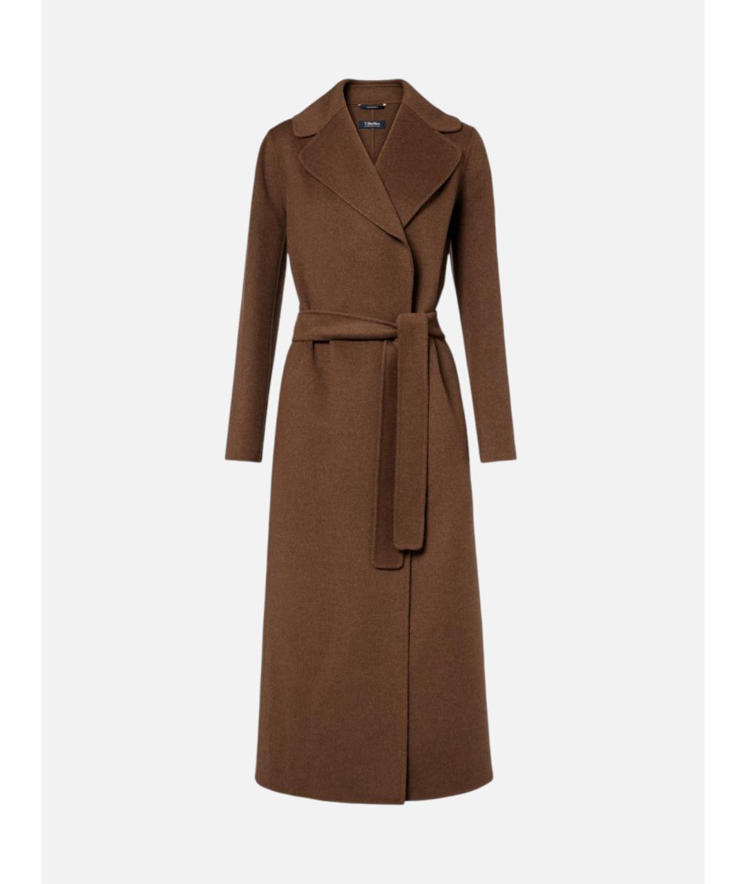 'S MAX MARA Коричневое шерстяное пальто, фото 6