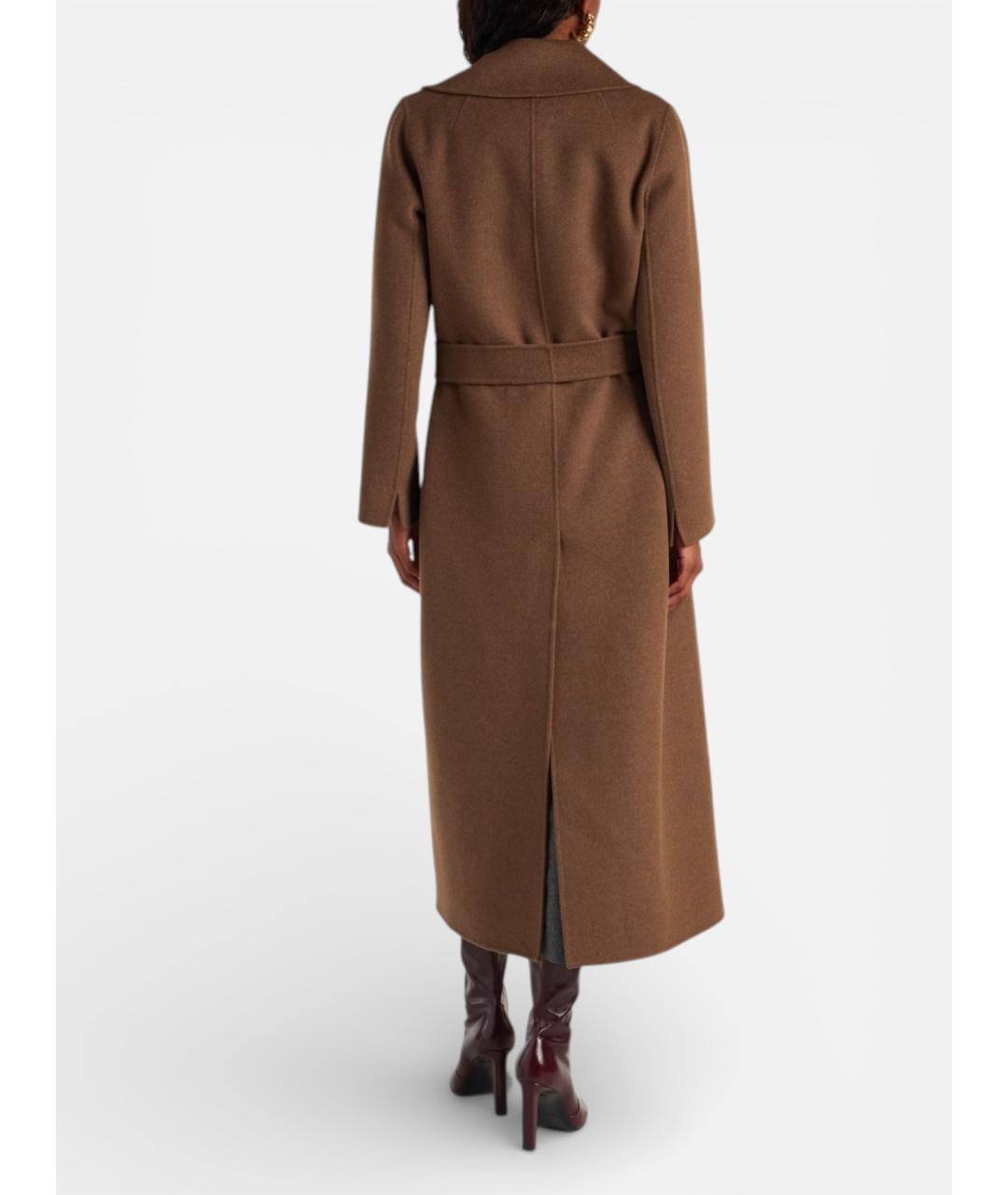 'S MAX MARA Коричневое шерстяное пальто, фото 4