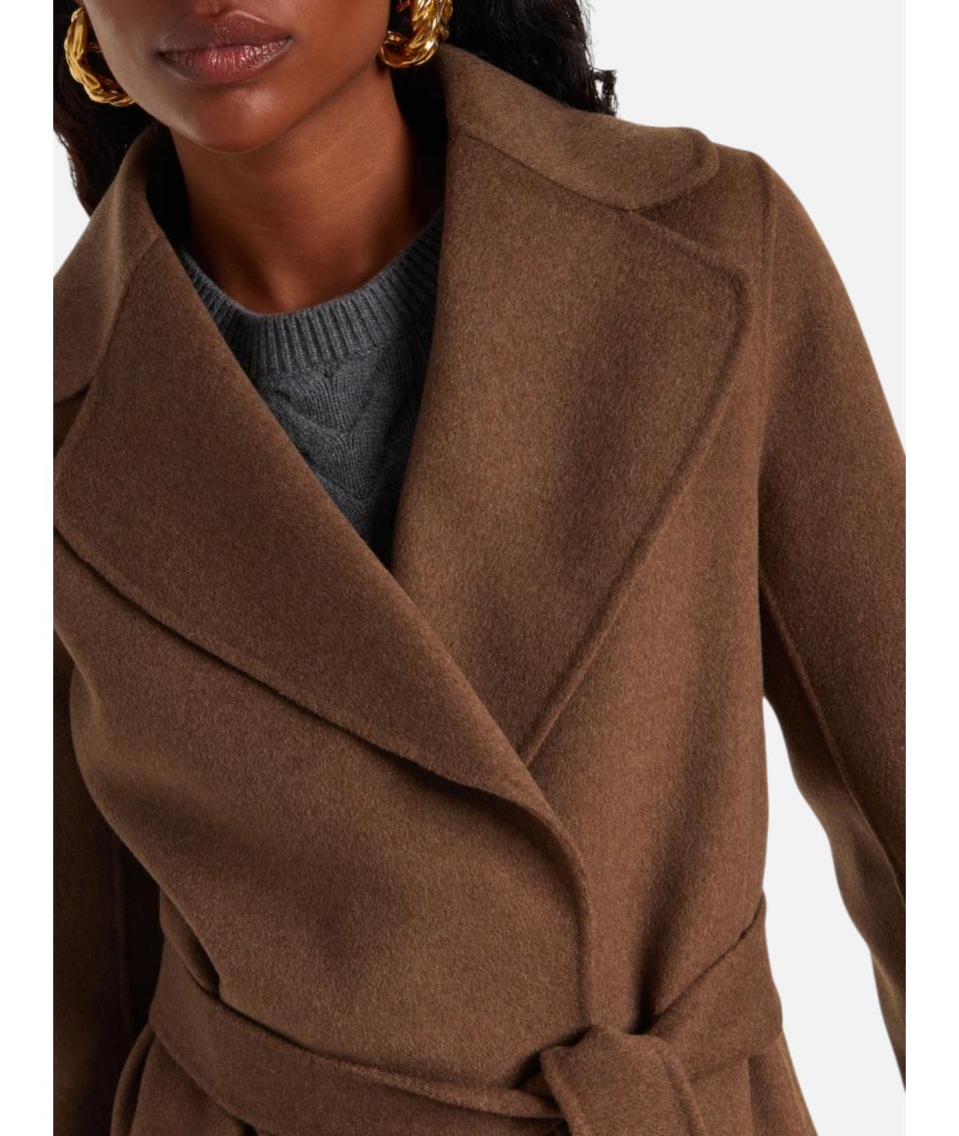 'S MAX MARA Коричневое шерстяное пальто, фото 5