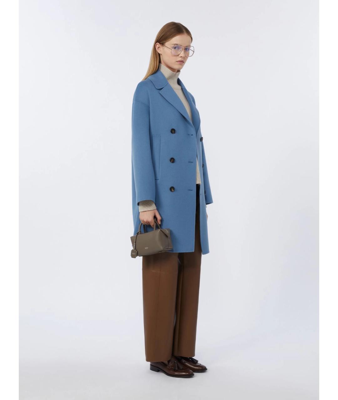 'S MAX MARA Коричневые полиэстеровые прямые брюки, фото 5