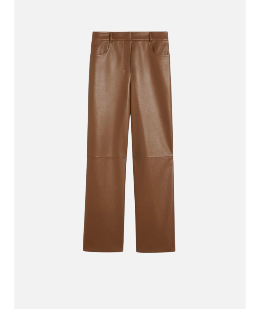 'S MAX MARA Коричневые полиэстеровые прямые брюки, фото 6